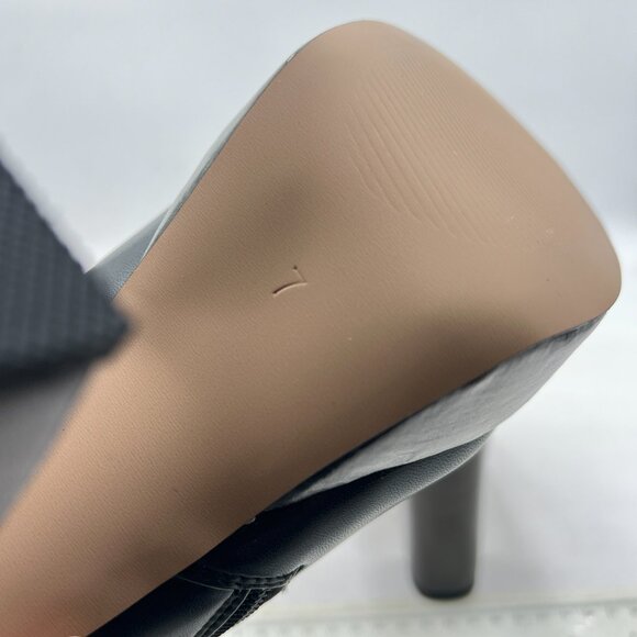 XYD Black Chunky High Heels Platform Ankle Boots Pointed Toe Side Zipper Booties - Picture 6 of 8